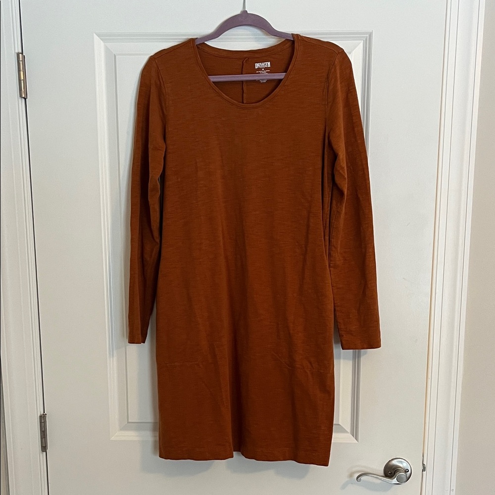 Duluth Trading Co Rust Long Sleeve Dress